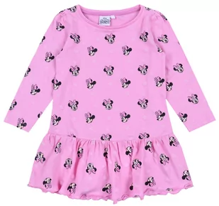 Różowa Sukienka Myszka Minnie Disney - Sukienki i spódniczki dla dziewczynek - miniaturka - grafika 1