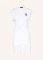 Sukienki - Lacoste Sukienka Polo Laura Z Mieszanki Materiałów Z Plisami weiss - miniaturka - grafika 1