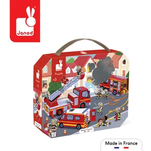 Janod J02605 Puzzle POMPIERS-24 PCS, wielokolorowe J02605 - Puzzle - miniaturka - grafika 1
