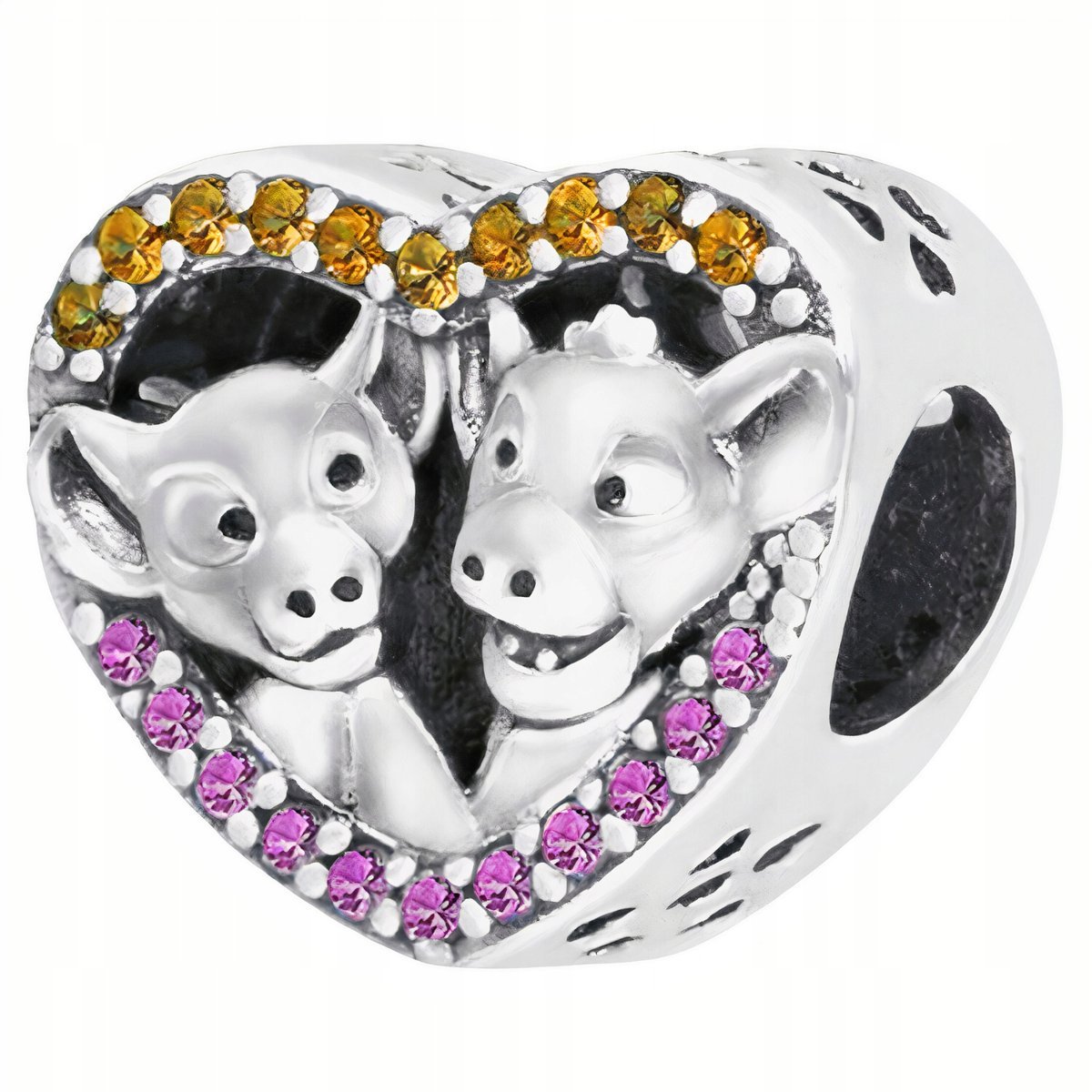 Charms Srebrny Simba i Nala Bajka Zwierze Lew Lion Bajeczny SREBRO 925