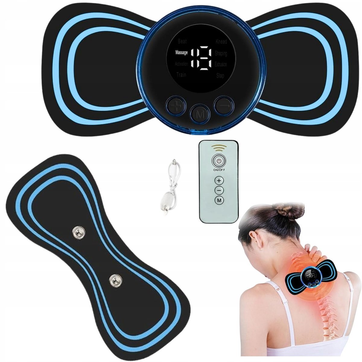 Masażer Przenośny Karku Ramion Łagodzi Ból Mięśni Mini Masażer 6 Trybów