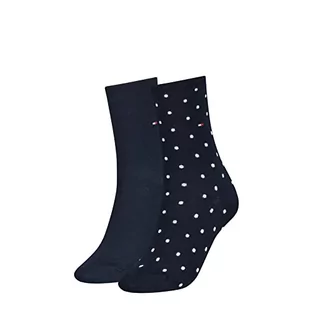 Tommy Hilfiger Damskie skarpety w kropki (2 sztuki), niebieski (midnight blue), 35-38 EU - Skarpetki damskie - miniaturka - grafika 1