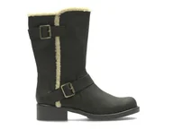 Śniegowce damskie - Clarks, Kozaki damskie, Orinoco Art Black Leather, rozmiar 37 - miniaturka - grafika 1