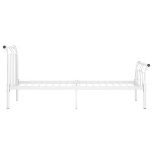 vidaXL Rama łóżka, biała, metalowa, 90 x 200 cm - Łóżka - miniaturka - grafika 1