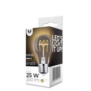 TelForceOne Żarówka LED Filament E27 A60 4W 230V 2000K 250lm SF złota Forever Light - Żarówki LED - miniaturka - grafika 1