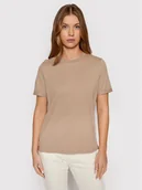 Koszulki i topy damskie - Pieces T-Shirt Ria 17086970 Beżowy Regular Fit - miniaturka - grafika 1