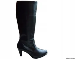 BnW Czarne kozaki ze skóry na wymiar słupek 8 cm - Kozaki damskie BnW Czarne kozaki ze skóry na wymiar słupek 8 cm - Kozaki damskie - miniaturka - grafika 1