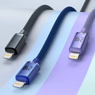 Baseus Crystal Shine Series kabel przewód USB do szybkiego ładowania i transferu danych USB Typ A - Lightning 2,4A 1,2m niebieski (CAJY000003) - Kable USB - miniaturka - grafika 9