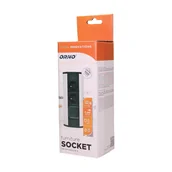 Gniazdka elektryczne - Orno Gniazdo meblowe podwójne z uziemieniem i wyłącznikiem czarno-srebrne OR-GM-9002/B-G - miniaturka - grafika 1