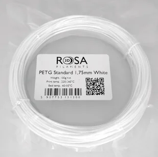 Filament ROSA 3D PETG 1,75mm 100g Biały White - Filamenty i akcesoria do drukarek 3D - miniaturka - grafika 1