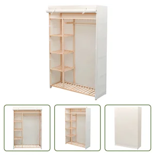 Szafa Living Store tkanina i drewno sosnowe 110 x 40 x 170 cm - Szafy - miniaturka - grafika 1