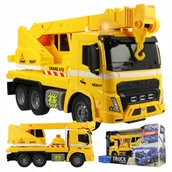 Samochody i pojazdy dla dzieci - Samochód Ciężarowy Zabawka Ruchomy Wysuwany Dźwig Napęd Światła LED Dźwięki - miniaturka - grafika 1