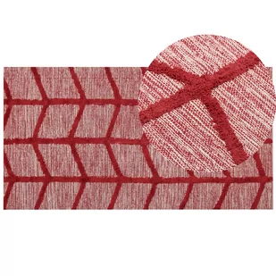 Lumarko Dywan bawełniany 80 x 150 cm czerwony SIVAS - Dywany - miniaturka - grafika 1