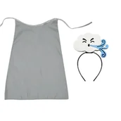 Stroje karnawałowe - ZESTAW WIATR SZARY PELERYNA 75cm 3el - miniaturka - grafika 1