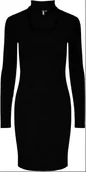 Sukienki - Pieces Sukienka Prążkowana Czarna Długi Rękaw S Jhr - miniaturka - grafika 1