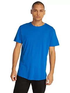 Koszule męskie - Urban Classics Męski T-Shirt Shaped Long Tee jednokolorowy, długi krój, męska koszula, dostępna w wielu różnych kolorach, rozmiary XS- 5XL, Brightblue, XXL - grafika 1