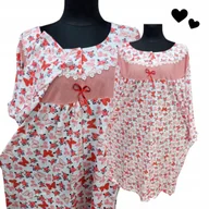 Bielizna nocna - KOSZULA NOCNA MOTYL luźna bawełna długi rękaw prezent piżama 50 52 5XL 6XL - miniaturka - grafika 1