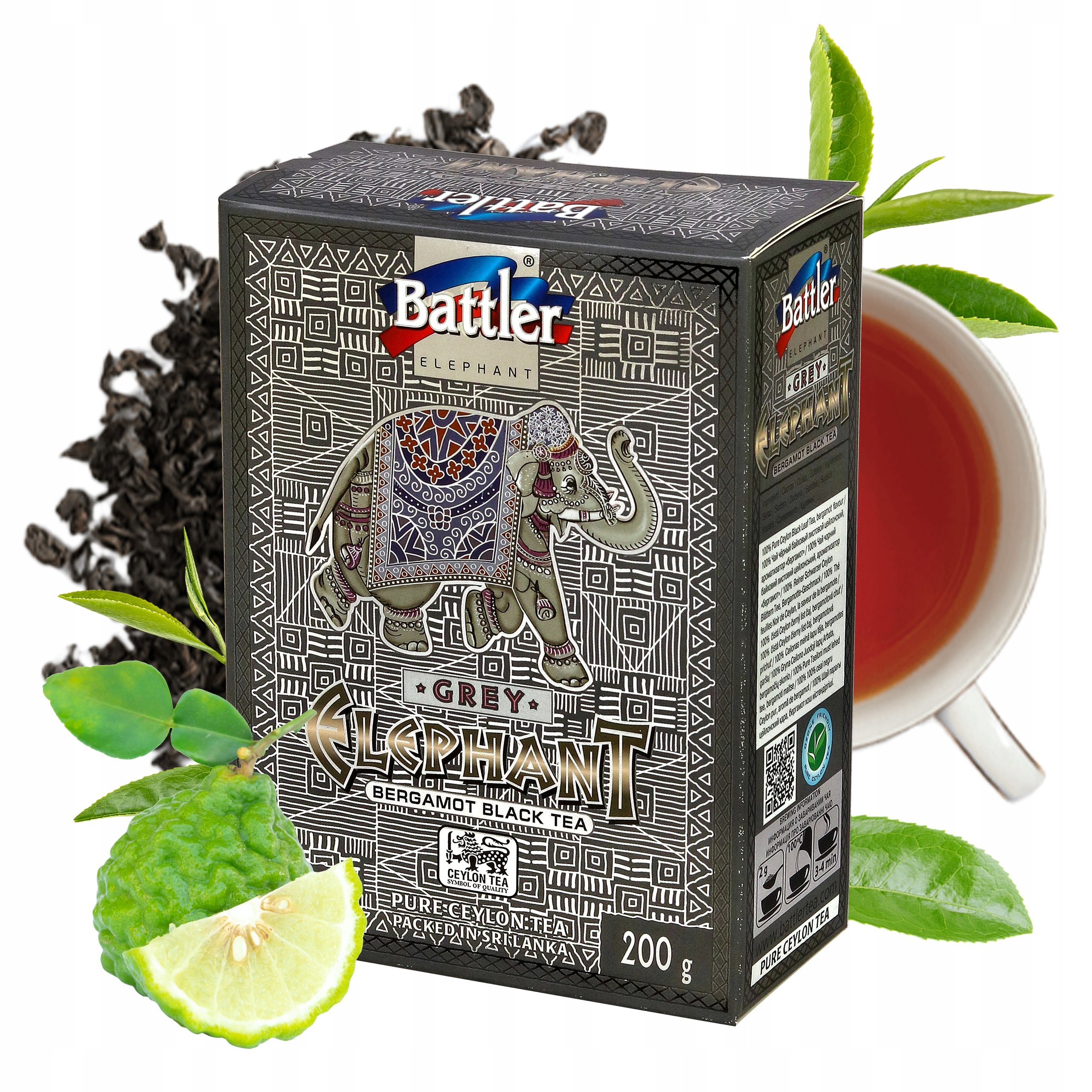 Herbata Czarna Liściasta Earl Grey Battler Ceylon Pekoe Bergamot 200G