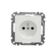 Gniazdka elektryczne - Gniazdo pojedyncze z uziemieniem Schneider Sedna Design SDD111011 z przesłonami białe Design &amp; Elements - miniaturka - grafika 1