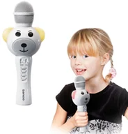 Instrumenty muzyczne dla dzieci - LENCO BMC-060WH - mikrofon do karaoke z Bluetooth i podświetleniem - miniaturka - grafika 1