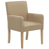 Krzesła - Beliani Krzesło do jadalni beżowe ROCKEFELLER - miniaturka - grafika 1