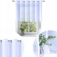 Firany - FIRANA GOTOWA WOAL BIAŁA 200x100 CM ZASŁONA PRZELOTKI FIRANY NA PRZELOTKACH - miniaturka - grafika 1