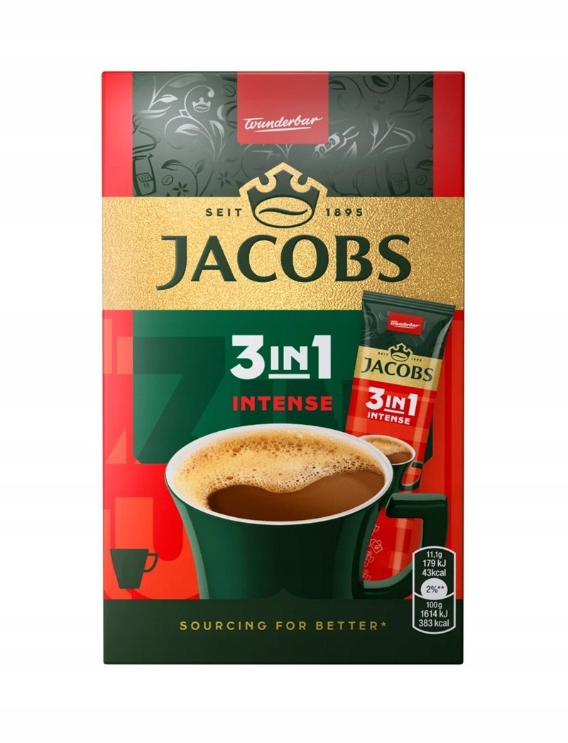 JACOBS INTENSE KAWA ROZPUSZCZALNA W SASZETKACH 3w1 10szt/111g Z NIEMIEC