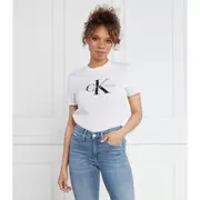 Koszulki i topy damskie - CALVIN KLEIN JEANS T-shirt CORE MONOLOGO | Regular Fit - miniaturka - grafika 1