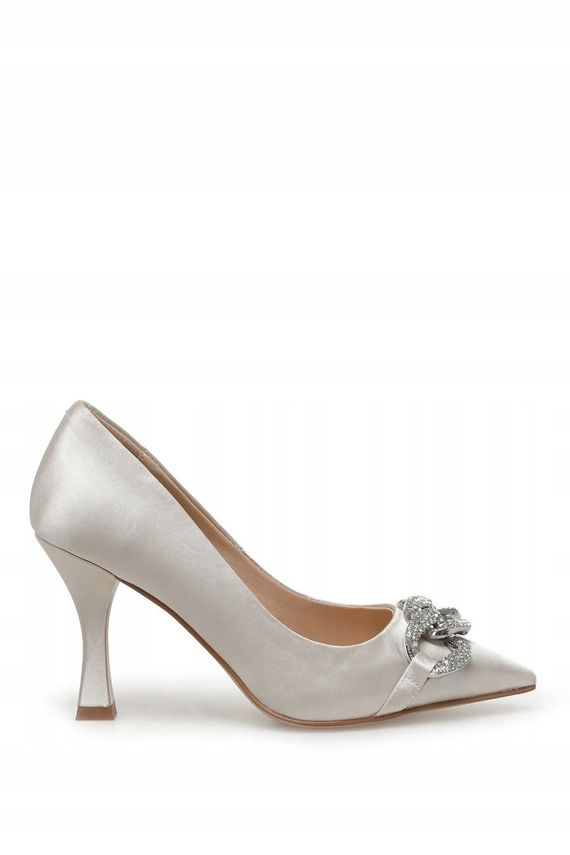 NINE WEST CZÓŁENKA DAMSKIE SZPILKA SATYNOWE Z OZDOBĄ Z CYRKONI 39 5HA