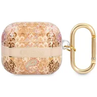 Akcesoria do słuchawek - Etui Guess do AirPods 3 cover złoty/gold Paisley Strap Collection - miniaturka - grafika 1