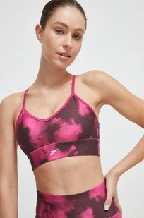 Reebok biustonosz sportowy Identity Training kolor różowy wzorzysty - Bielizna sportowa damska - miniaturka - grafika 1