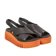 Sandały damskie - ART 1574 Brighton, Sandały Damskie, Nappa Black Orange, 38 EU - miniaturka - grafika 1