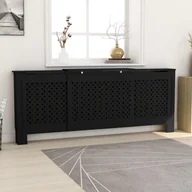 Akcesoria grzewcze - vidaXL Osłona na kaloryfer, MDF, czarna, 205 cm - miniaturka - grafika 1