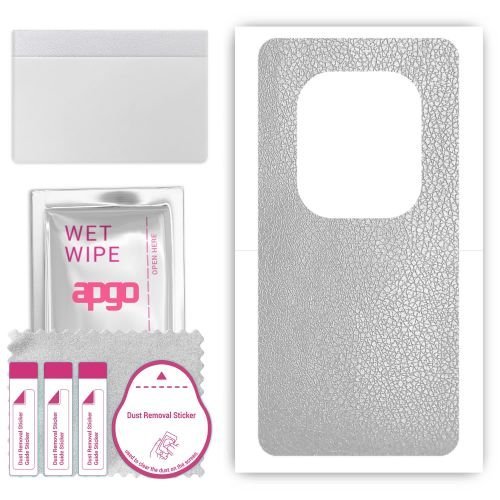 folia naklejka skórka strukturalna na TYŁ do Tecno Phantom X2 pro - Skóra Srebrna - apgo SKINS