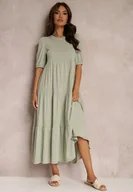 Sukienki - Miętowa Sukienka Bawełniana Hagelin - Renee - miniaturka - grafika 1