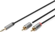 Kable - Digitus Stereo 3.5mm to 2RCA Splitter Y, M to M DB-510330-018-S 3.5mm stereo, 2x RCA plug, 1.8 m - miniaturka - grafika 1