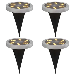 vidaXL Solarne lampki gruntowe, z kolcami, 4 szt., ciepłe białe - Lampy ogrodowe - miniaturka - grafika 1