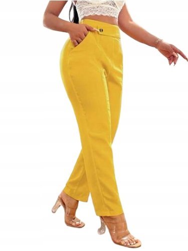 SHEIN SPODNIE ELEGANCKIE POMARAŃCZOWE 38 ŁOU