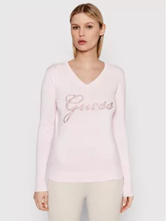 Swetry damskie - Guess Sweter W2GR22 Z2NQ0 Różowy Regular Fit - grafika 1
