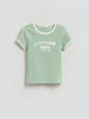 Koszulki dla dziewczynek - Reserved - T-shirt z nadrukiem - jasnoniebieski - miniaturka - grafika 1