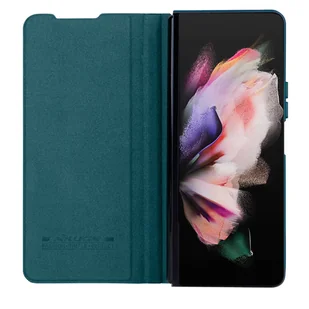 Skórzane etui z klapką i osłoną aparatu do Samsung Galaxy Z Fold 5 Nillkin Qin Leather Pro - zielone - Etui i futerały do telefonów - miniaturka - grafika 5