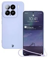 Etui i futerały do telefonów - Bizon Silikonowe etui z pierścieniem magnetycznym Case Silicone Magnetic Sq do Xiaomi 15, jasnofioletowe - miniaturka - grafika 1