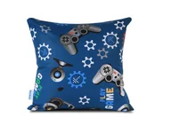 Poszewki na poduszki - Poszewka bawełniana 40x40 Play Game granatowa - miniaturka - grafika 1