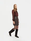 Spódnice - Mini spódniczka w kolorze czekoladowego brązu - miniaturka - grafika 1