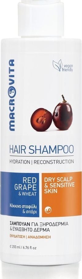 Macrovita Łagodny szampon do suchej i wrażliwej skóry głowy 200 ml