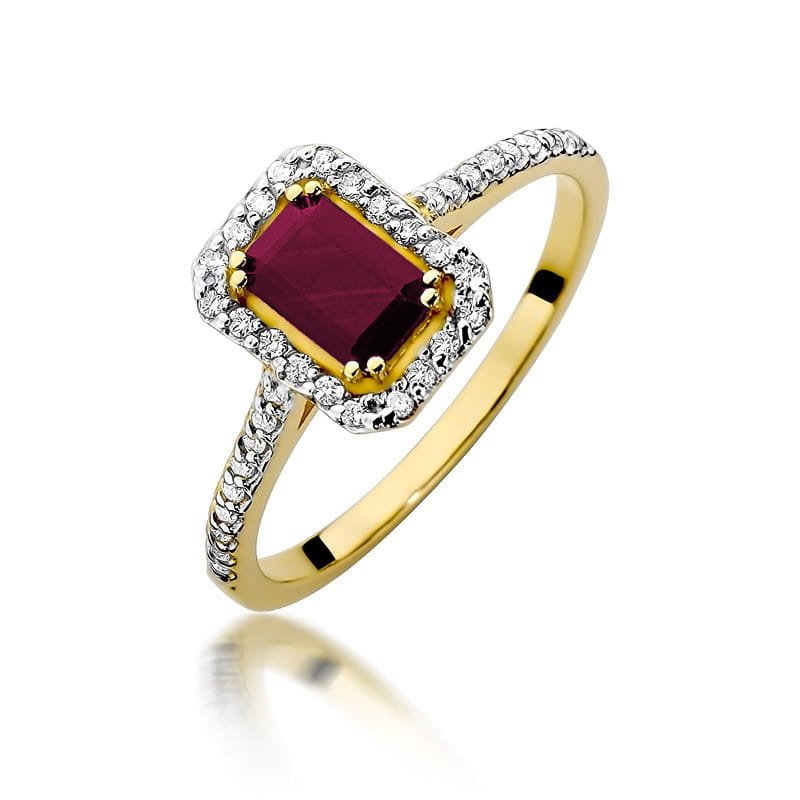 Złoty pierścionek Rubin 0,80ct żółte złoto pr. 585