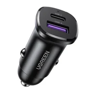 Ładowarki samochodowe - Ładowarka samochodowa Ugreen EC305 USB-C + USB, 30W (czarna) - miniaturka - grafika 1