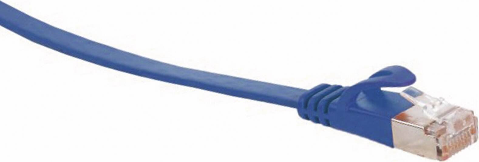 Kabel sieciowy S/CONN o maksymalnej łączności - kabel krosowy RJ45, płaski kabel U/FTP m.Cat.7 raw, wąski, niebieski 10,0 m (75520-SLB)