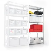 Szafy i regały magazynowe - META Regał półkowy CLIP, 230 kg, 2500x1000x500 mm, dodatkowy 141110 - miniaturka - grafika 1