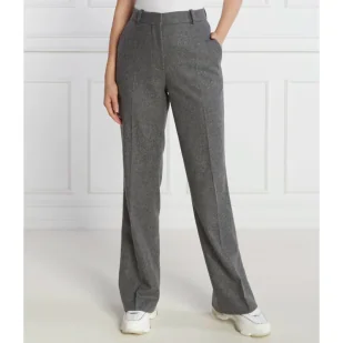 Calvin Klein Wełniane spodnie | Regular Fit - Spodnie damskie - miniaturka - grafika 1